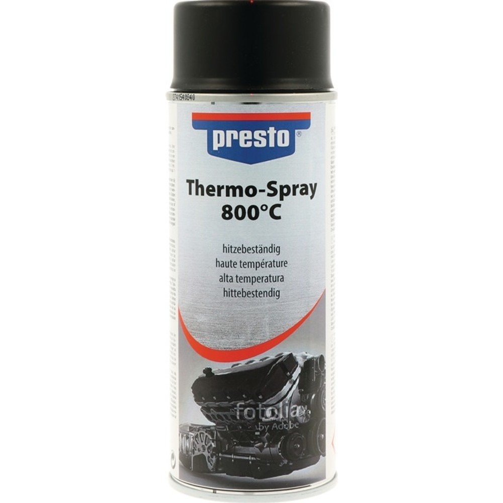 PRESTO Thermo-Lackspray Profi 800 °C, 400 ml, schwarz, Spraydose