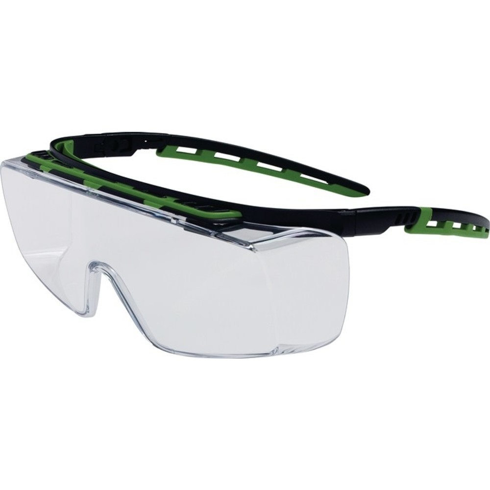 PRO FIT Schutzbrille Kubik, EN 166 EN 170, Bügel schwarz/grün, Scheibe klar