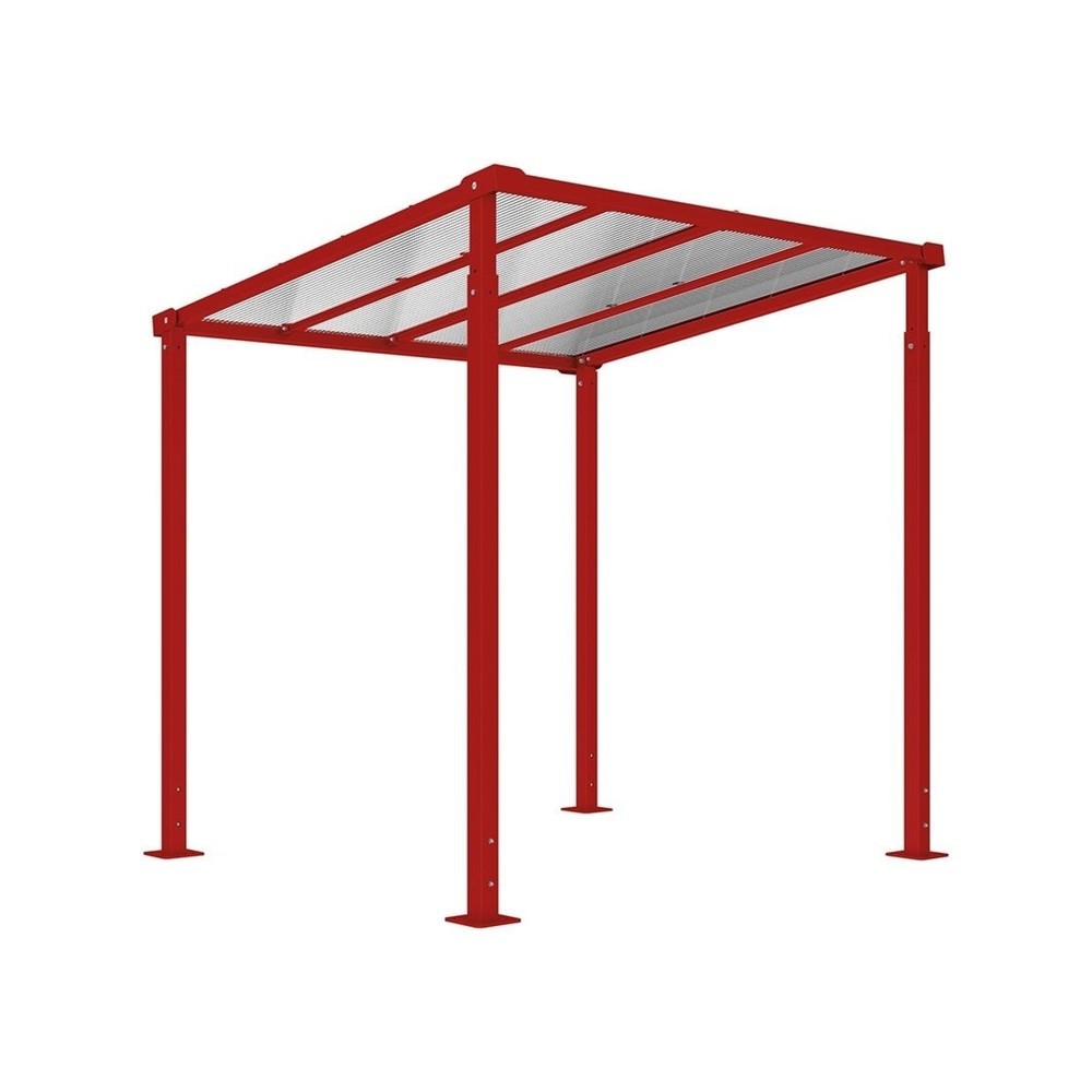 PROCITY® Fahrradüberdachung Milano, Grundmodell, ohne Verkleidungen, purpurrot