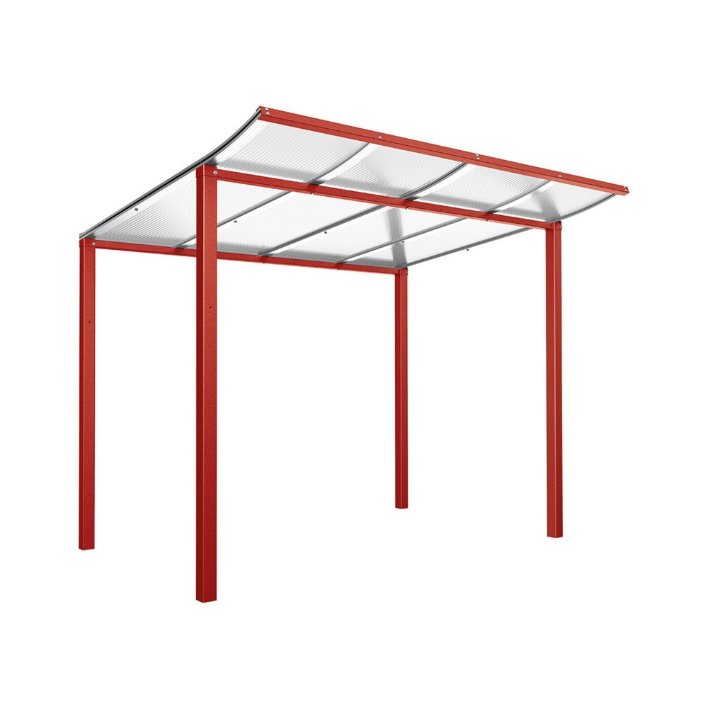 PROCITY® Fahrradüberdachung Modulo, Grundmodell, ohne Verkleidung, purpurrot