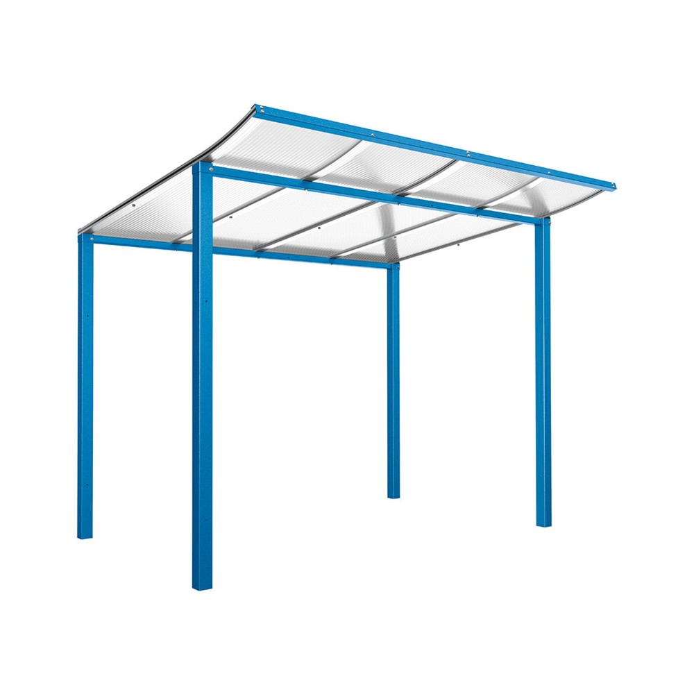 PROCITY® Fahrradüberdachung Modulo, Grundmodell, ohne Verkleidung, blau