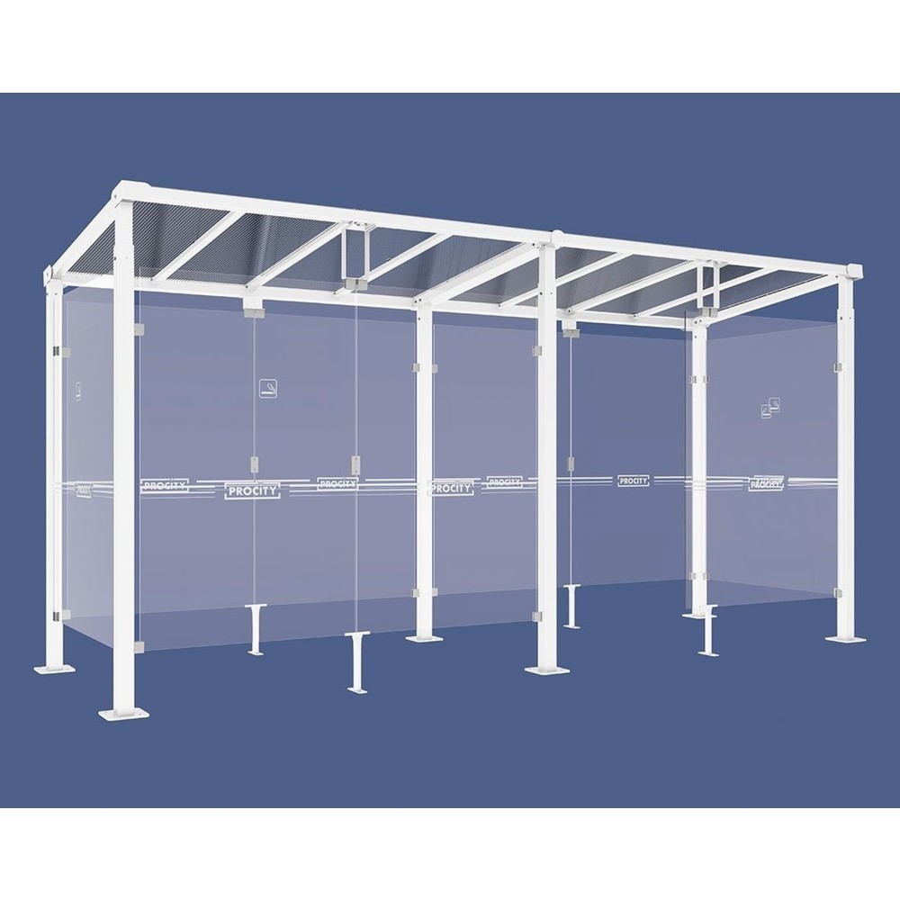 PROCITY® Raucherunterstand Milano, BxT 5.040 x 1.560 mm, weiß