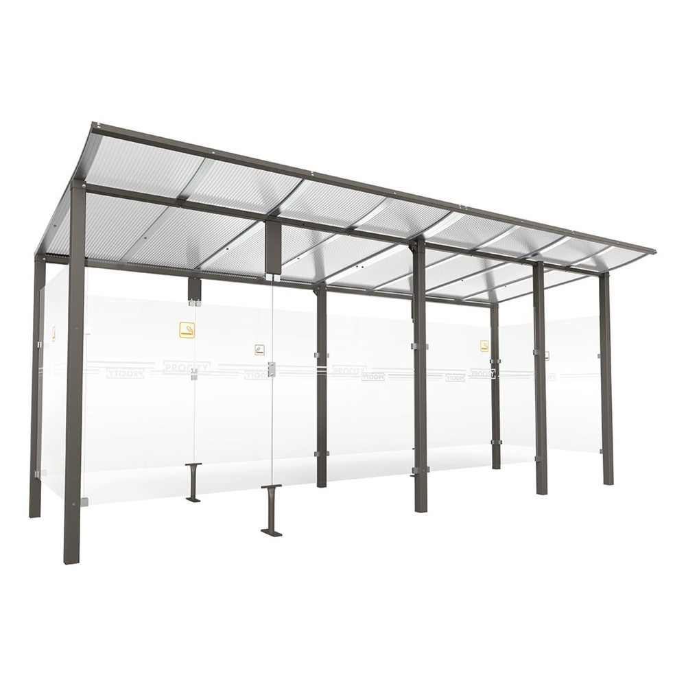 PROCITY® Raucherunterstand Modulo, mit Frontverkleidung, BxT 5.020 x 1.990 mm, anthrazit