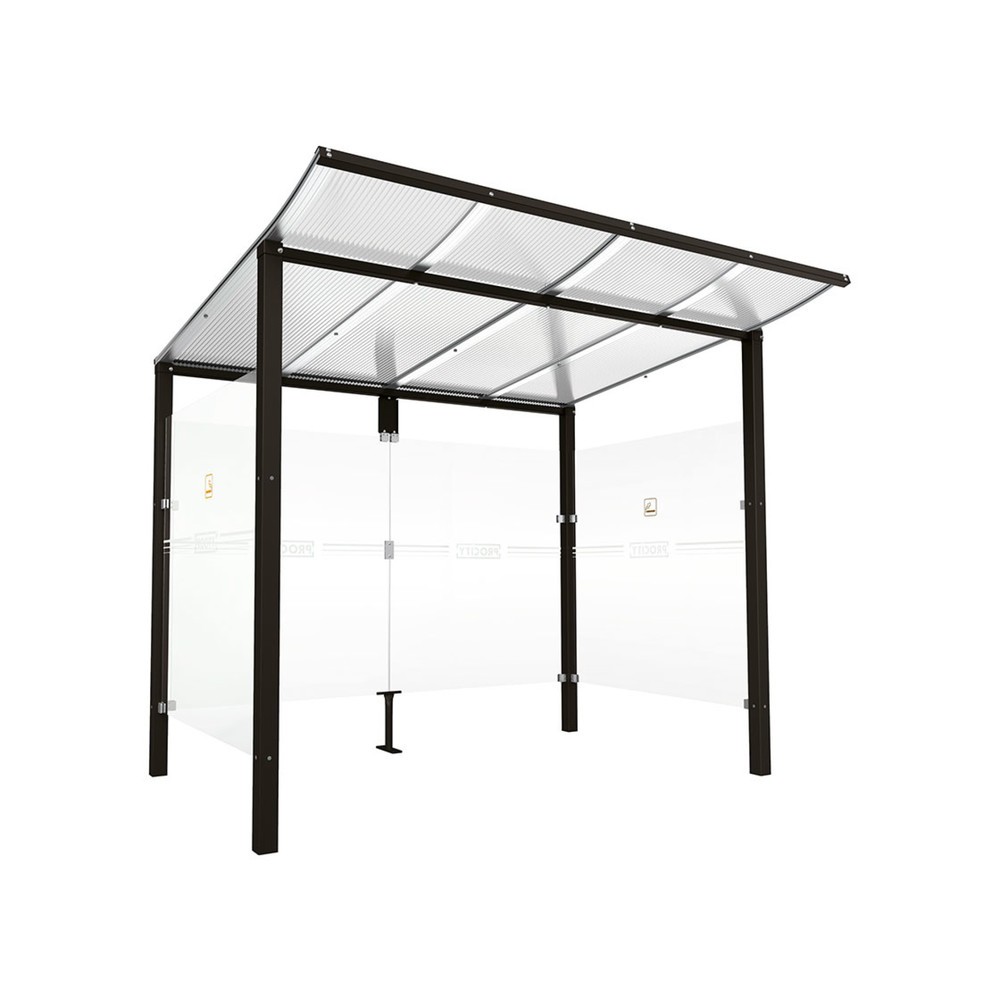 PROCITY® Raucherunterstand Modulo, ohne Frontverkleidung, BxT 2.5010 x 1.990 mm, schwarz