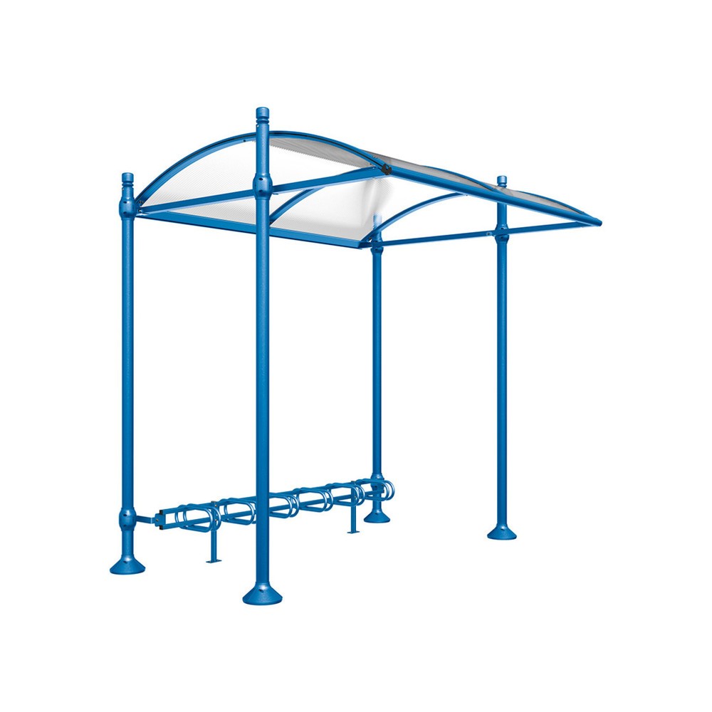 PROCITY® Überdachung Province City, Fahrradständer 6 Plätze, ohne Verkleidung, blau