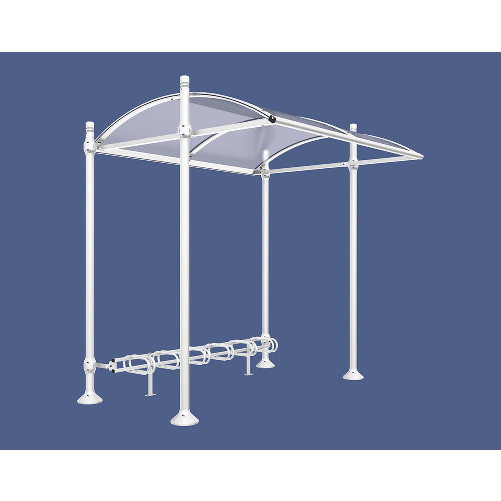 PROCITY® Überdachung Province City, Fahrradständer 6 Plätze, ohne Verkleidung, weiß