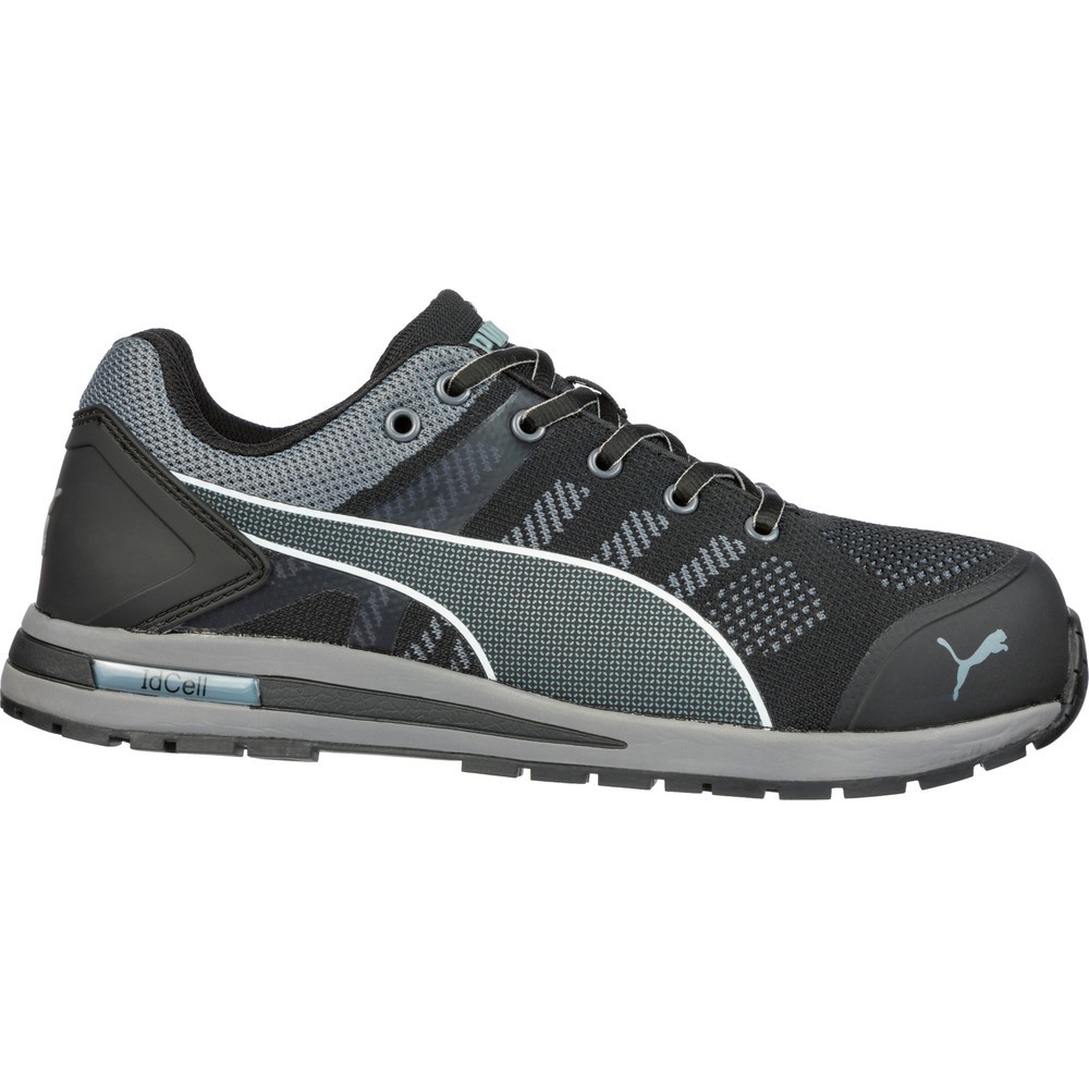 PUMA® Sicherheitshalbschuh Elevate Knit BLACK LOW S1P ESD HRO SRC Größe 47, schwarz/grau