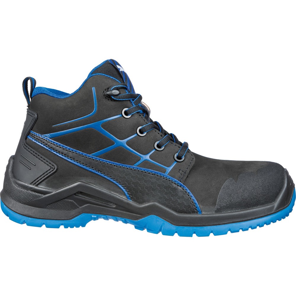 PUMA® Sicherheitsstiefel Krypton BLUE MID S3 ESD SRC Größe 49, schwarz-blau