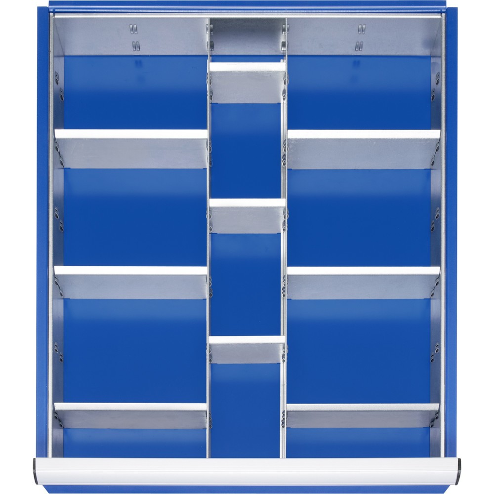 RAU Einteilungsset für Schublade, HxBxT 47 x 490 x 560 mm, mit 4-tlg. Rasterleisten-Set und 2 Trennwände, Größe L für Fronthöhe 60-90 mm