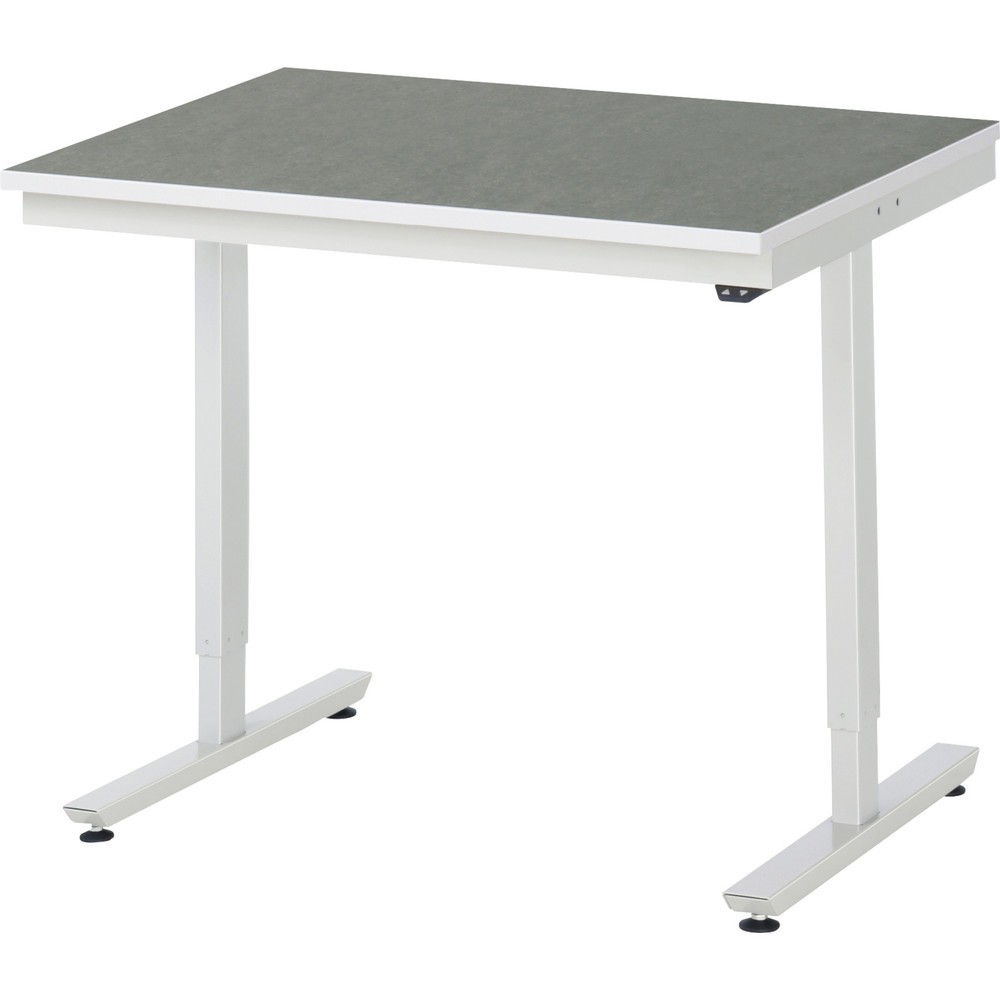 RAU elektrisch höhenverstellbarer Werktisch Serie adlatus 150, HxBxT 720-1.120 x 1.000 x 800 mm, Arbeitsplatte Universal-/Linoleum-Belag