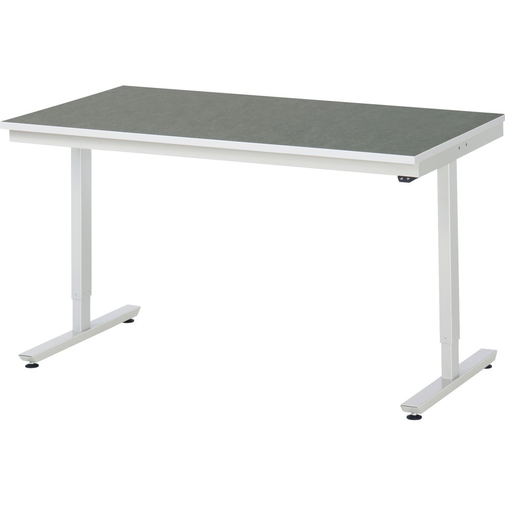 RAU elektrisch höhenverstellbarer Werktisch Serie adlatus 150, HxBxT 720-1.120 x 1.500 x 800 mm, Arbeitsplatte Universal-/Linoleum-Belag