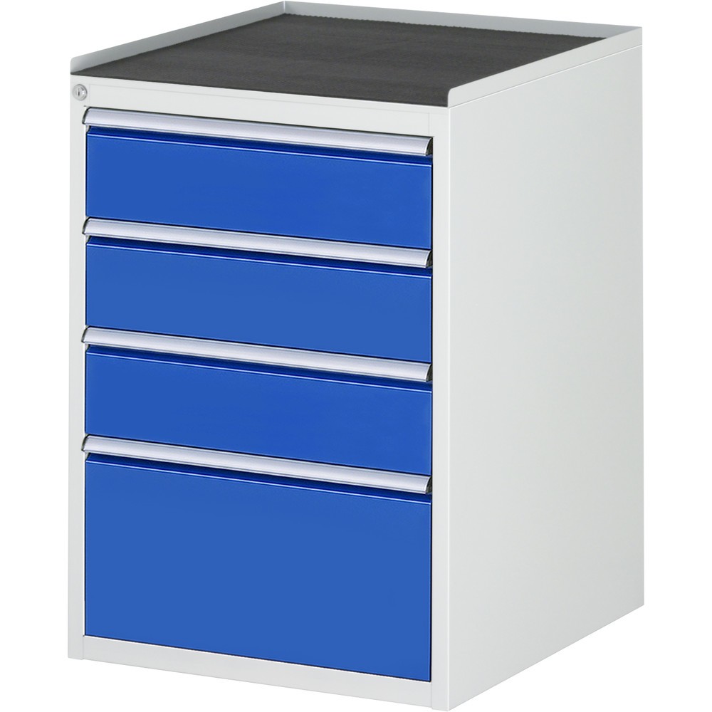 Produktabbildung Nr. 1: RAU Schubladenschrank Serie 7000, HxBxT 825 x 580 x 650 mm, 4 x 90%-Auszug-Schubladen 3 x 150, 1 x 270 mm, Arbeitsplatte Metall