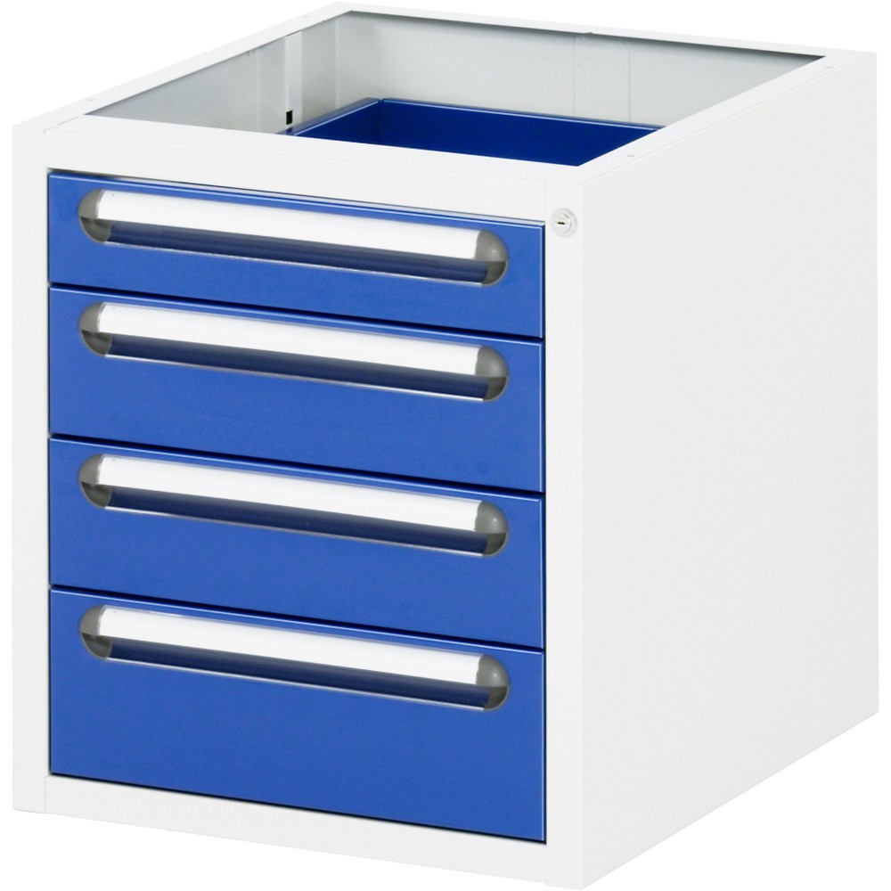RAU Unterbau-Container für Werktisch Serie Tom, HxBxT 545 x 480 x 600 mm, mit 4 Schubladen
