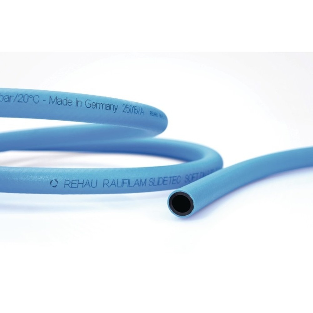 REHAU PVC Industrieschlauch Raufilam Slidetec soft, Länge 50 m blau, Innen-Ø 9 mm Außen-Ø 14,6 mm, Rolle