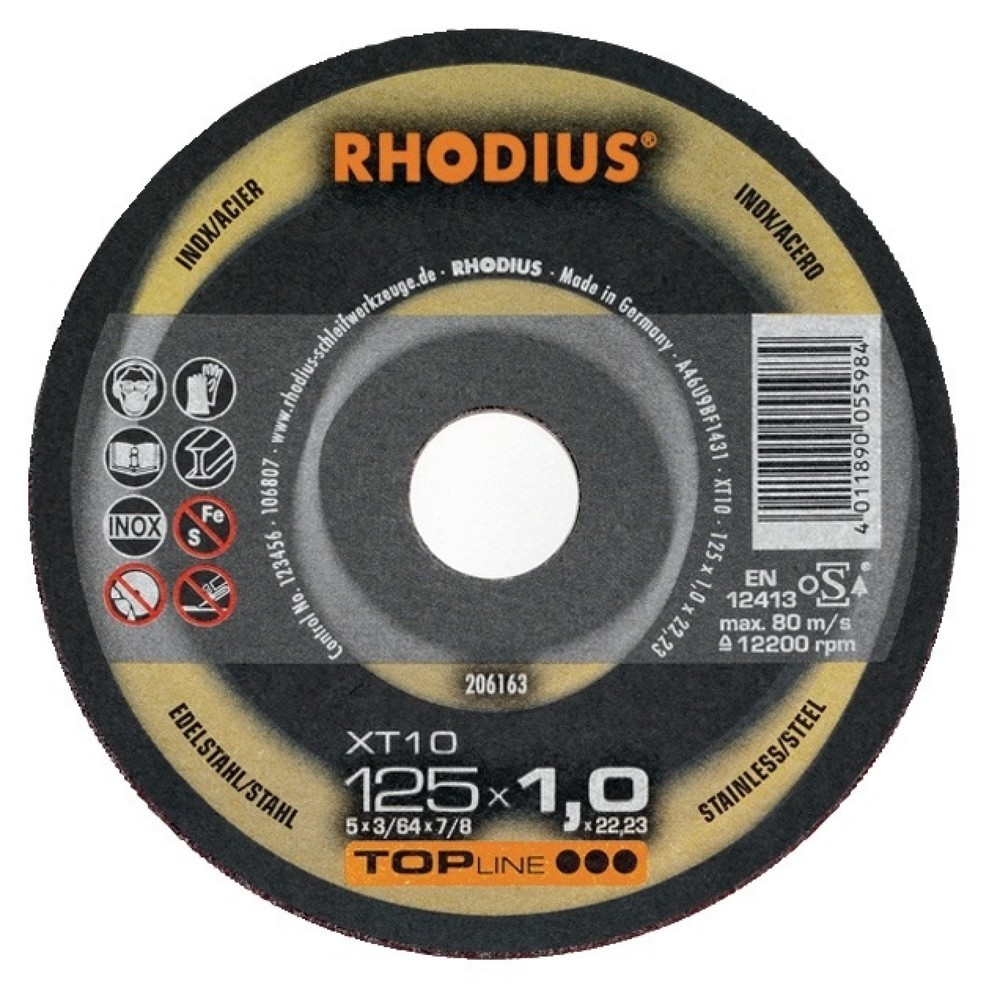 RHODIUS Trennscheibe XT10 D230x1,9mm gekr.INOX Bohr.22,23mm