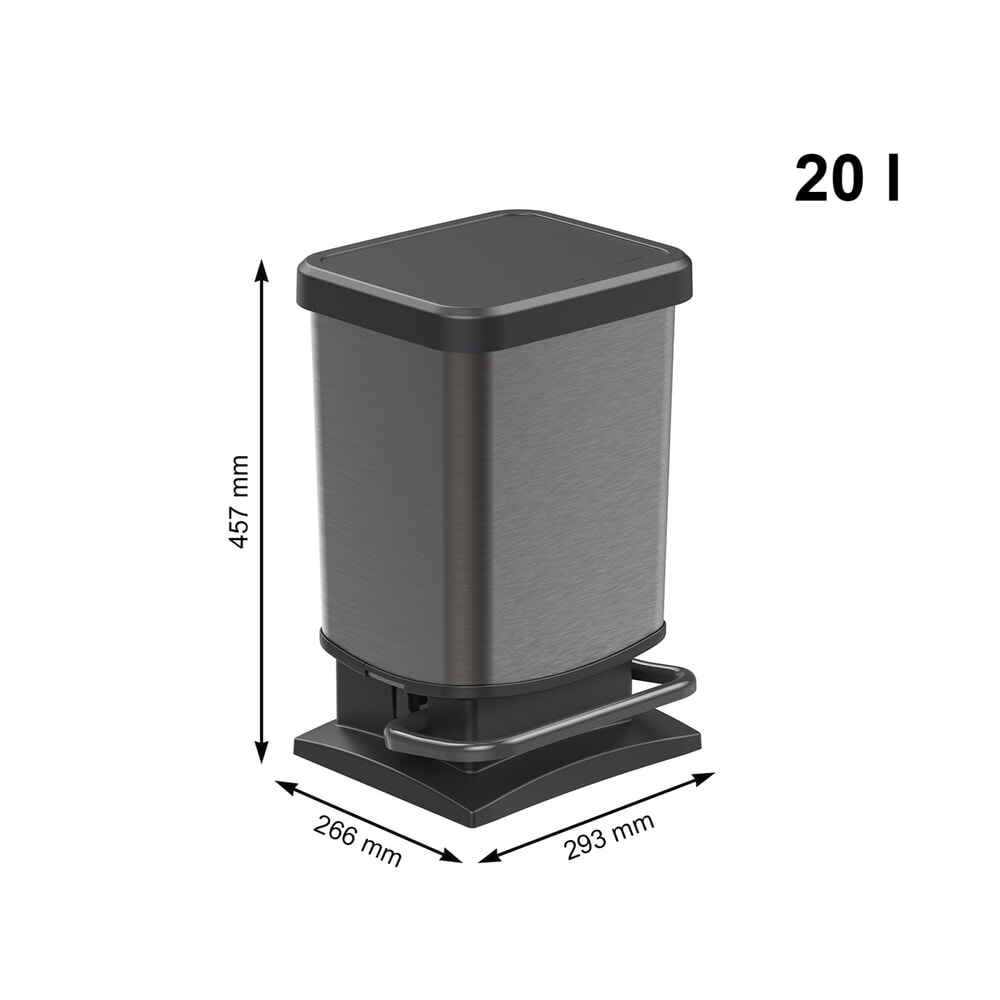 Produktabbildung Nr. 2: rothopro® Tretabfalleimer, PASO, 20 Liter, graphitgrau