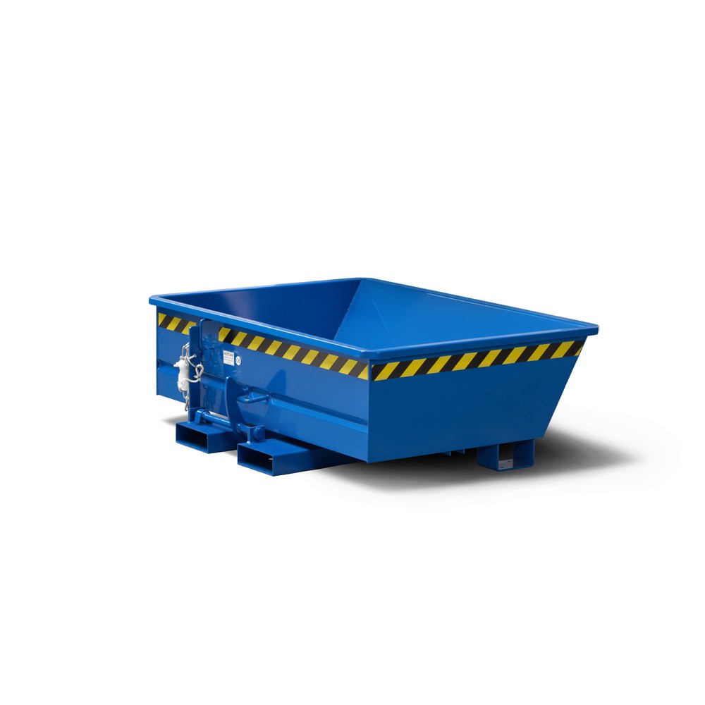 RR-Industrietechnik® Niedriger Minikippbehälter, Volumen 0,25 m³, TK 600 kg, enzianblau