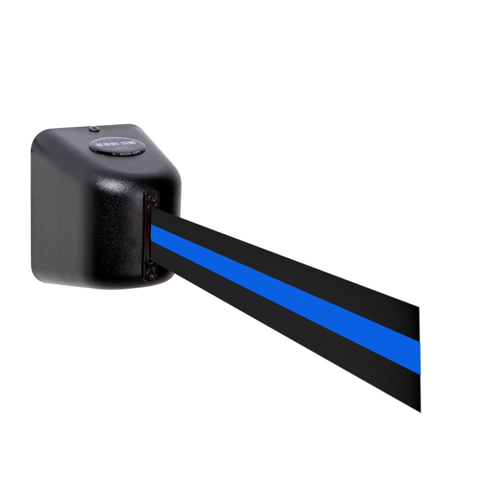 RS-GUIDESYSTEMS® Wandgurt, Auszugslänge 8 m, schwarz / blau horizontal gestreift