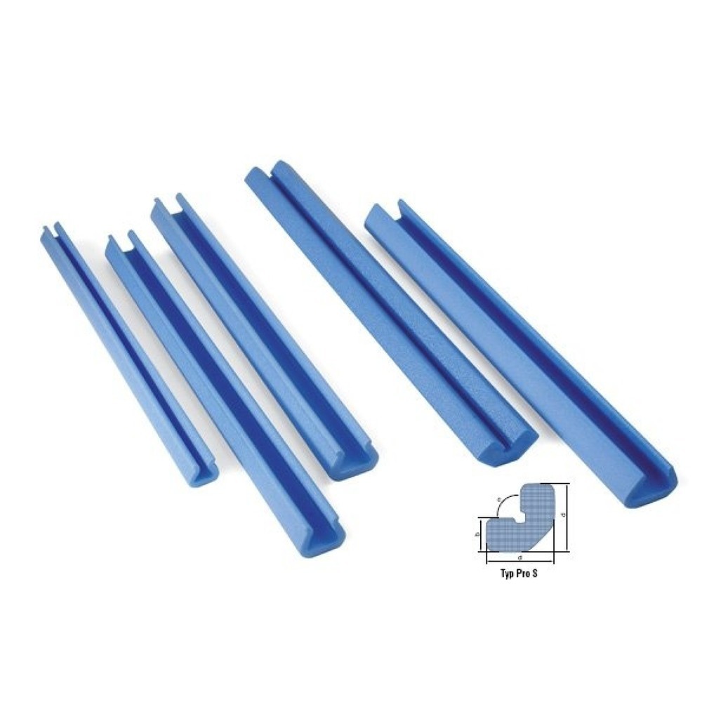 Schaumpolsterprofil, 2000 x 60 x 60 mm, 30 mm Stärke, blau, aus Schaum, PRO S, 1 VE = 140 Stk