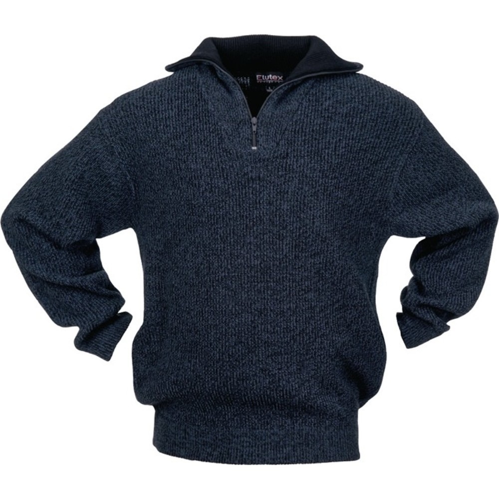 SCHEIBLER Pullover, schwarz/blau-meliert, Größe XXL