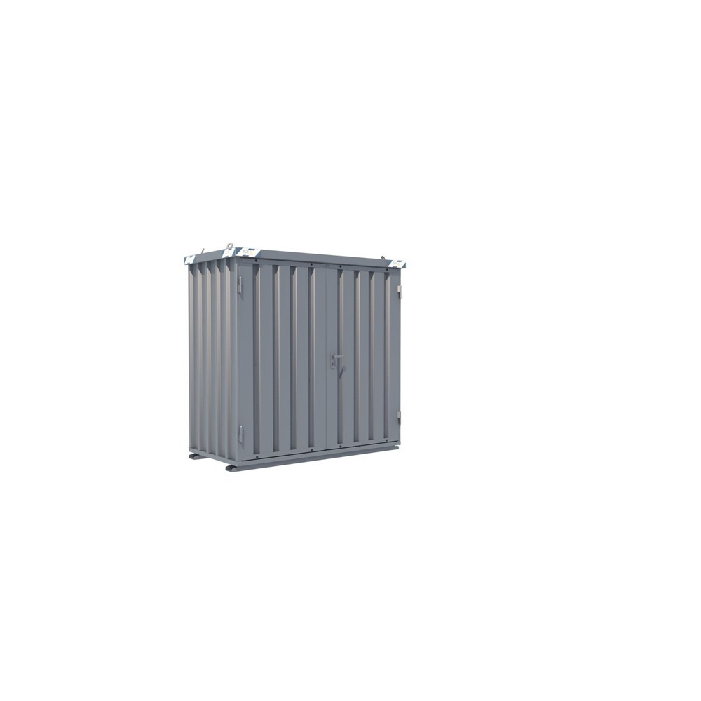 Schnellbaucontainer, HxBxT 2.100 x 2.100 x 1.100 mm, Tür stirnseitig, 2-flügelig