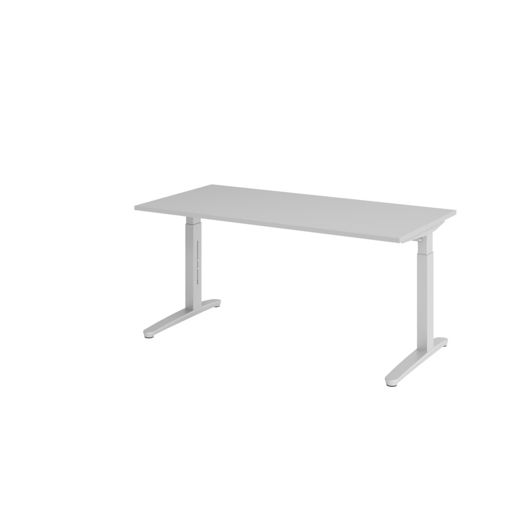 Schreibtisch, C-Fuß höhenverstellbar, BxT 1.600 x 800 mm, grau