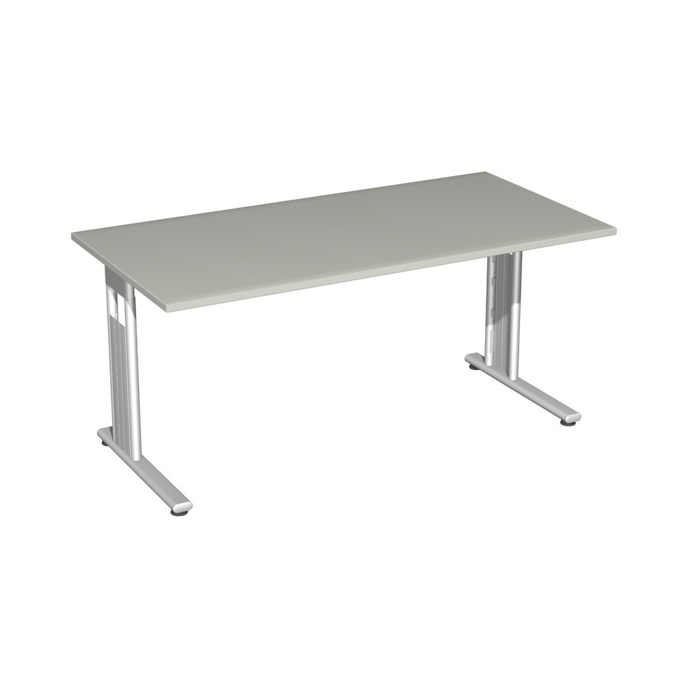 Produktabbildung: Schreibtisch Lissabon, C-Fuß Gestell, BxT 1.600 x 800 mm, lichtgrau