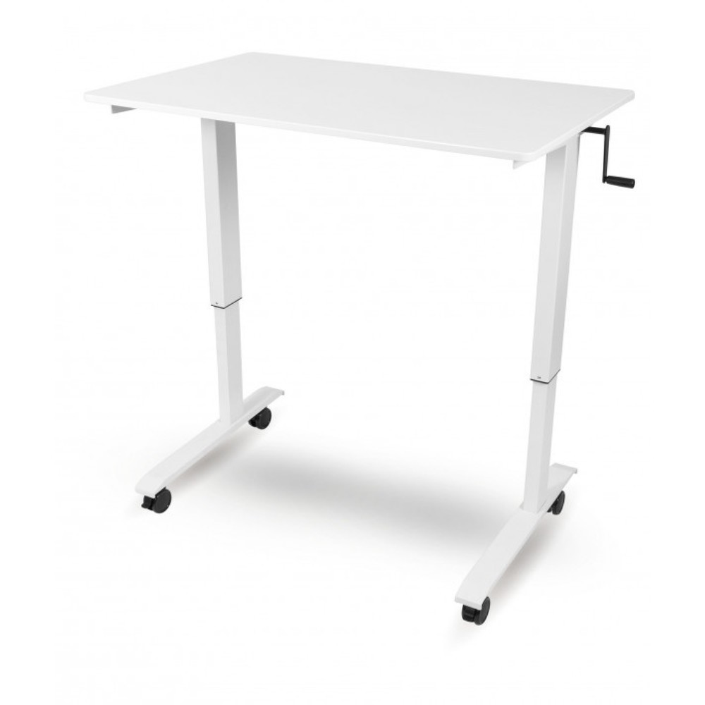Schreibtisch, manuell höhenverstellbar, BxT 1.200 x 800 mm, weiß