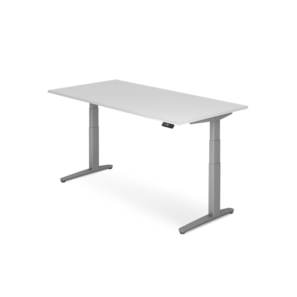 Schreibtisch mit Memoryschalter, C-Fuß höhenverstellbar, BxT 1.800 x 800 mm, weiß