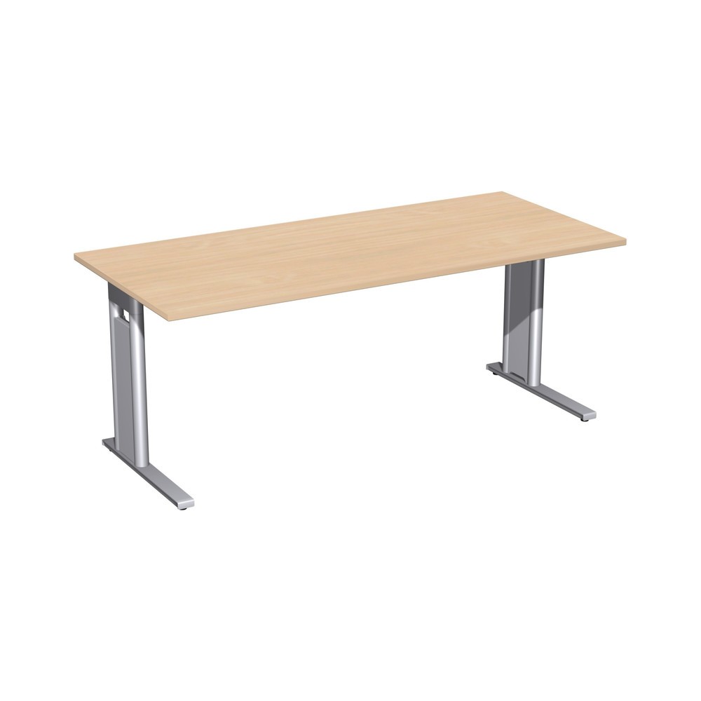 Produktabbildung: Schreibtisch Profi, C-Fuß Gestell, BxT 1.800 x 800 mm, Buche