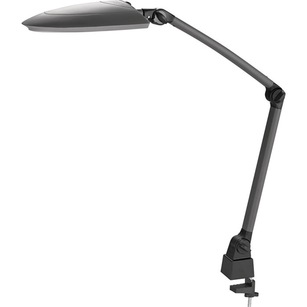 Schreibtischleuchte, Standfuß und Tischklemme, Kunststoff schwarz/anthrazit, mit LED