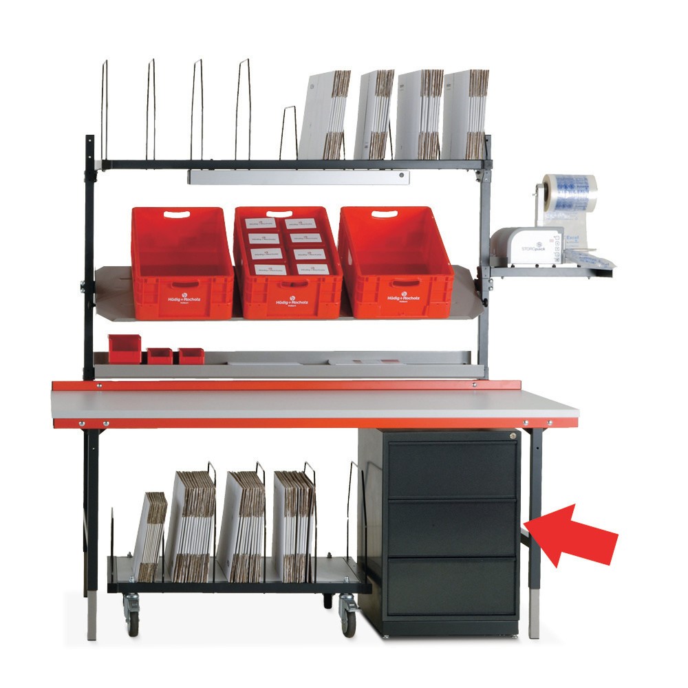 Schubladenschrank für Rocholz Packtisch-System, 3 Schubladen