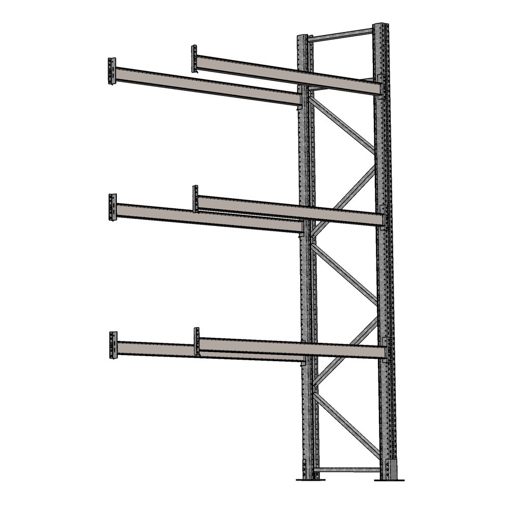 SCHULTE Palettenanbauregal 1 Feld 1.825 mm - 4.500x1.100 mm (HxT), 6 Holme (2.000 kg) für den Außenbereich