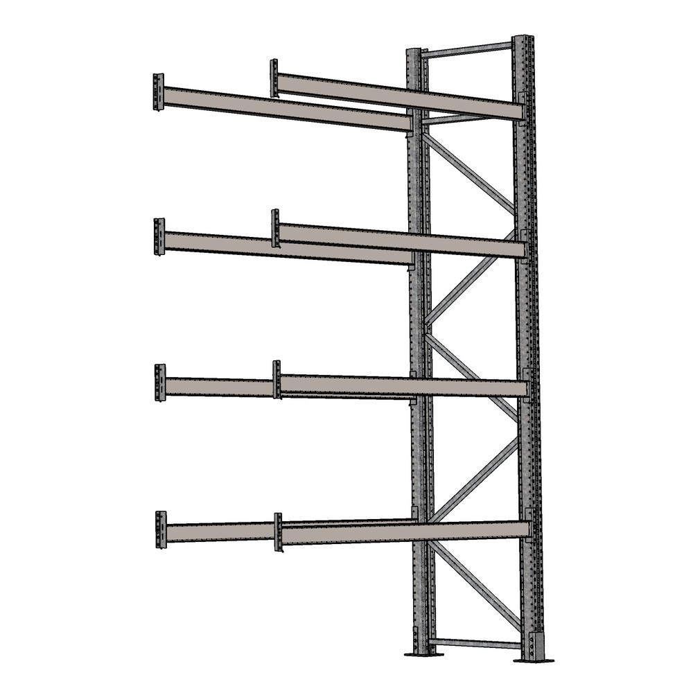 SCHULTE Palettenanbauregal 1 Feld 1.825 mm - 4.500x1.100 mm (HxT), 8 Holme (2.000 kg) für den Außenbereich