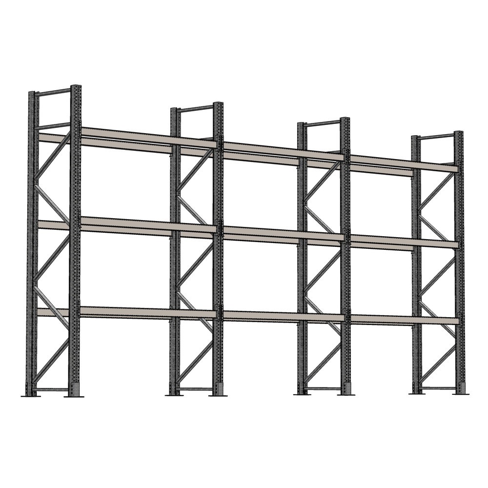 SCHULTE Palettenregal 3 Felder á 1.825 mm - 4.500x1.100 mm (HxT), 18 Holme (2.000 kg) für den Außenbereich