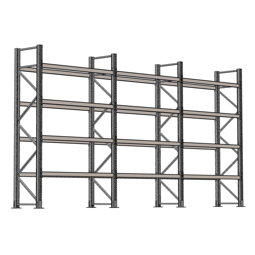 SCHULTE Palettenregal 3 Felder á 1.825 mm - 4.500x1.100 mm (HxT), 24 Holme (2.000 kg) für den Außenbereich