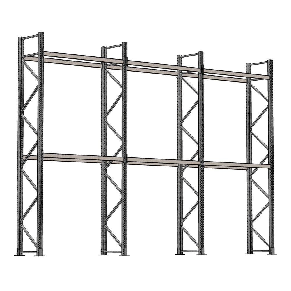 SCHULTE Palettenregal 3 Felder á 2.700 mm - 6.000x1.100 mm (HxT), 12 Holme (3.000 kg) für den Außenbereich