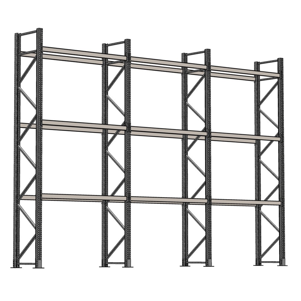 SCHULTE Palettenregal 3 Felder á 2.700 mm - 6.000x1.100 mm (HxT),18 Holme (3.000 kg) für den Außenbereich