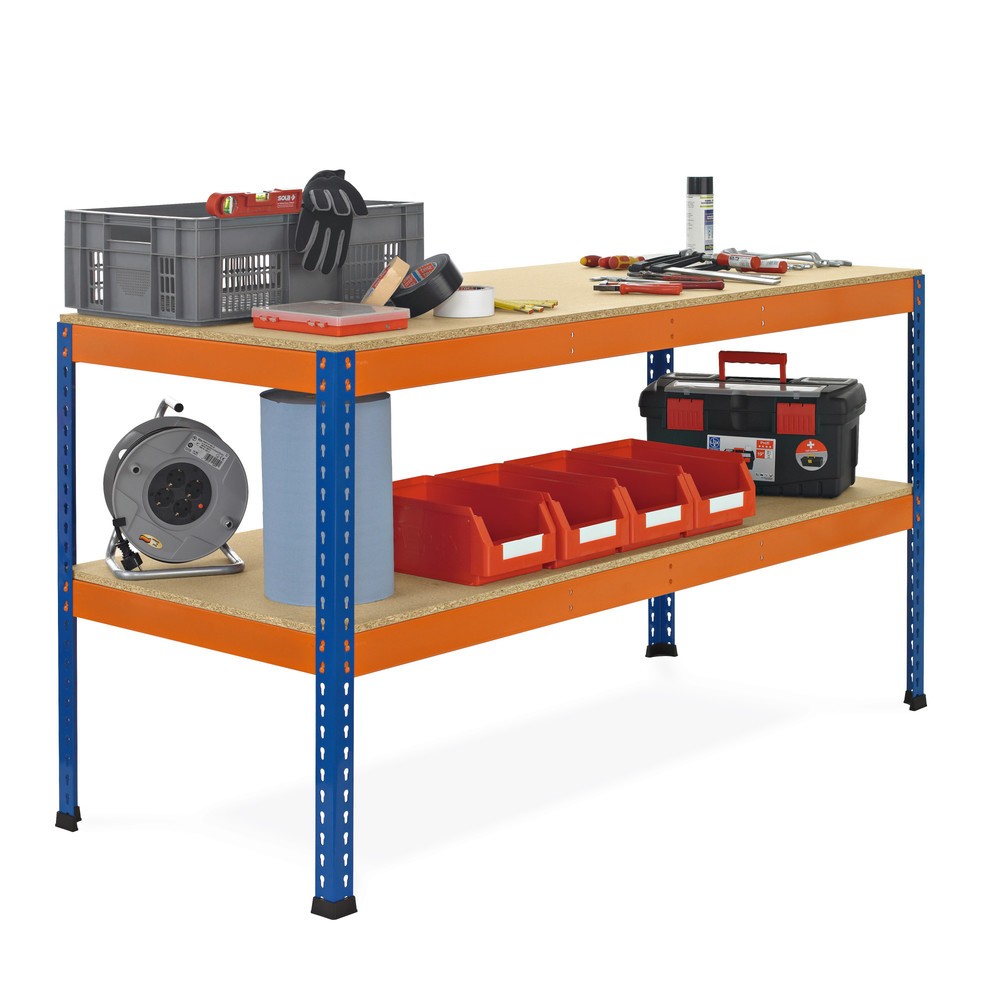 Produktabbildung: SCHULTE Werktisch mit 2 Spanplatten, HxBxT 990 x 1.841 x 773 mm