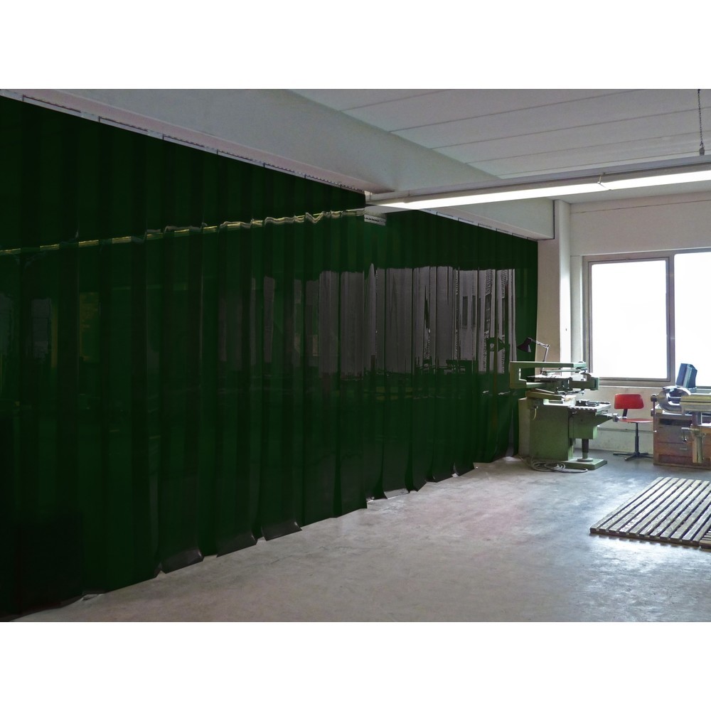 Schweißerschutz-Lamellenvorhang, Streifen 2x 300 mm, Überlappung 54 mm, Höhe 1.600 mm