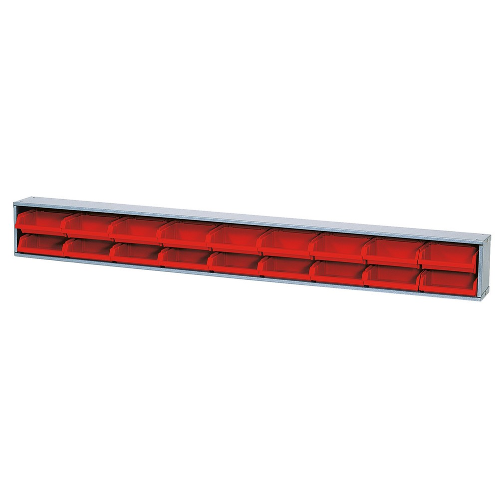 Sichtboxenleiste für Werkbank, Breite 1.200 mm, rot