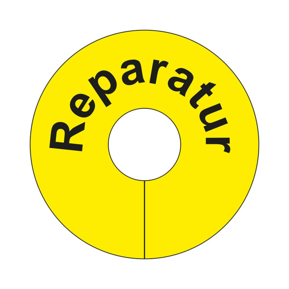 Signalringe für die Wareneingangs- und Qualitätskontrolle, "Reparatur", gelb