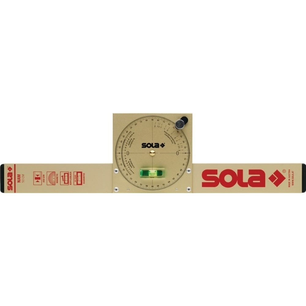 SOLA Neigungswasserwaage NAM 50 T, Aluminium gold, 50 cm, mit Magnet