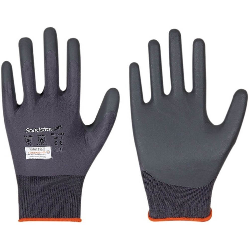Solidstar Soft 1463 Handschuhe Gr.9, grau