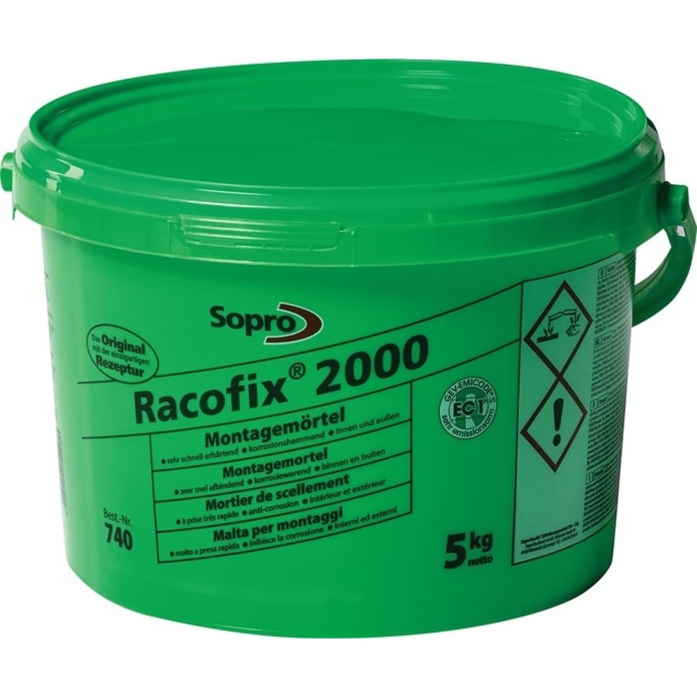 SOPRO Montagemörtel Racofix® 2000, 1:3 Raumteile (Wasser/Mörtel) 5 kg, Eimer