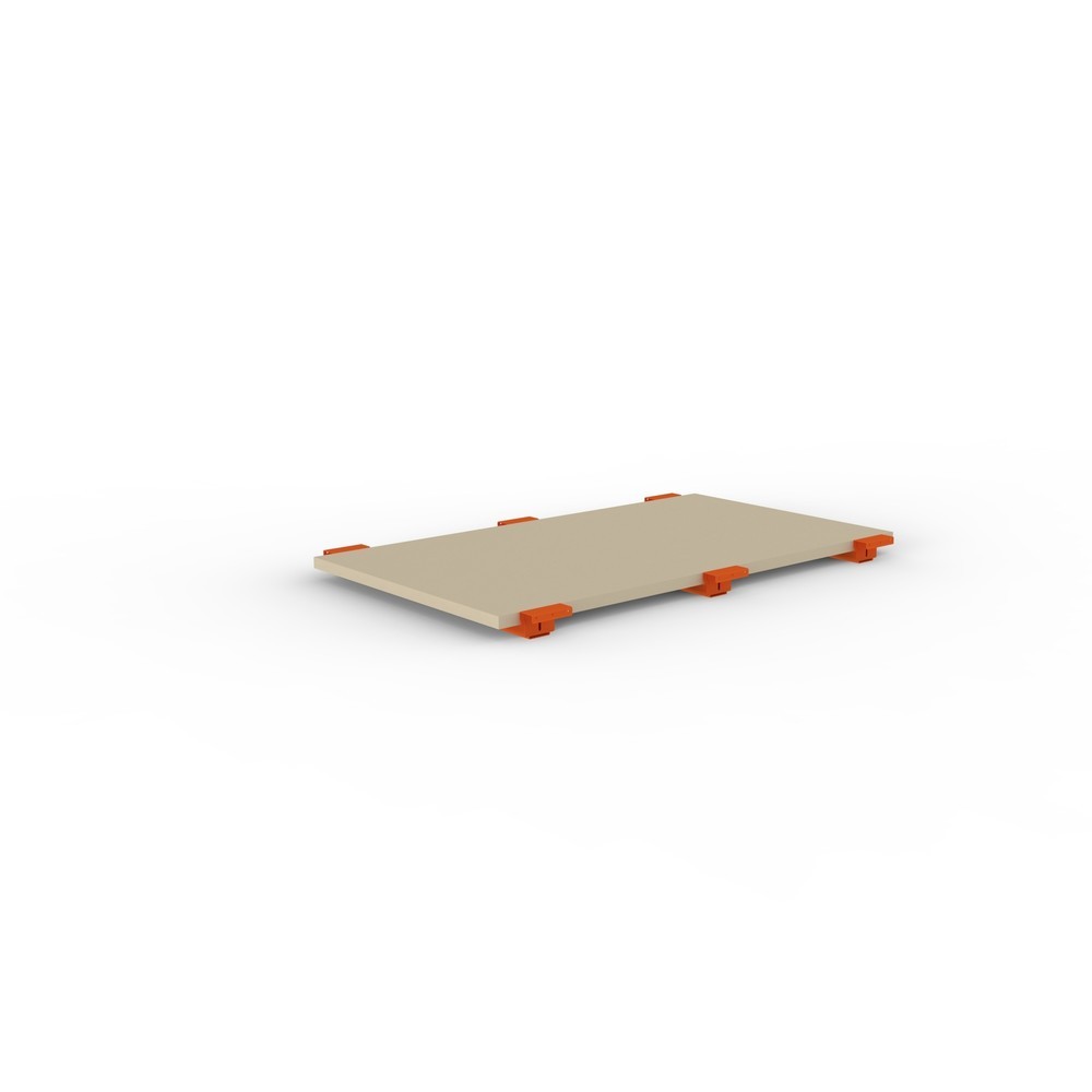 Spanplattenboden für META MULTIPAL Palettenregal, BxT 1.825 x 1.100 mm, mit abgesetzten Tiefenauflagen