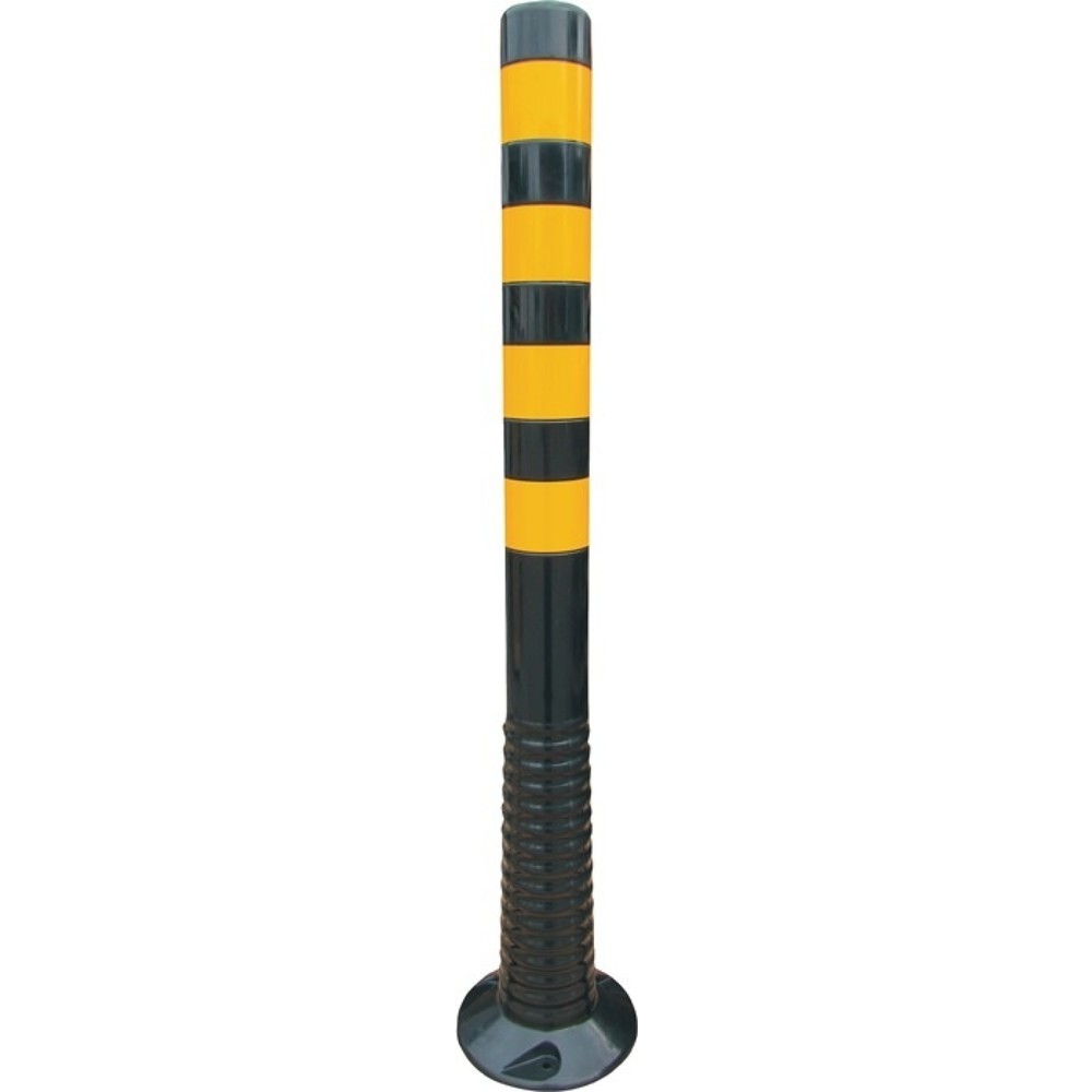 Sperrpfosten, zum Aufschrauben m.Befestigungsmaterial, PU schwarz/gelb Ø 80 mm, Höhe über Flur 1000 mm