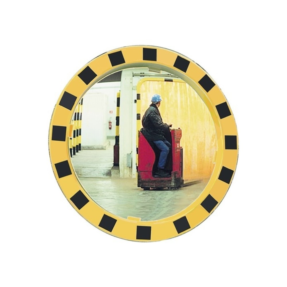 SPL Sicherheits-/Verkehrsspiegel, für 2 Richtungen, D.600 mm Kunststoff, gelb/schwarz, 11 m