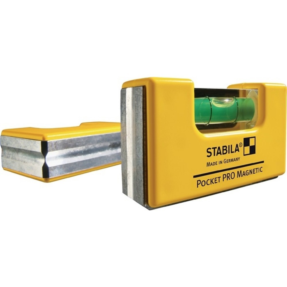 STABILA Wasserwaage Pocket PRO Magnetic 7,2cm Alu.gelb ± 1mm/m m.Magnet