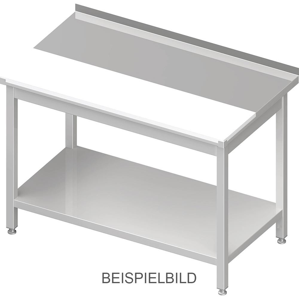 Stalgast Arbeitstisch mit Grundboden, 1200x600x850 mm, mit vertiefter PE-Schneideplatte, ohne Aufkantung, verschweißt